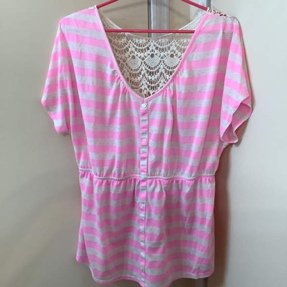 NO BOUNDARIES Crochet Back Dolman Shirts Size XL (15-17) Juniors - Picture 4 of 11